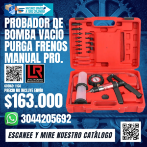 1164 PROBADOR DE BOMBA VACÍO PURGA FRENOS MANUAL PRO