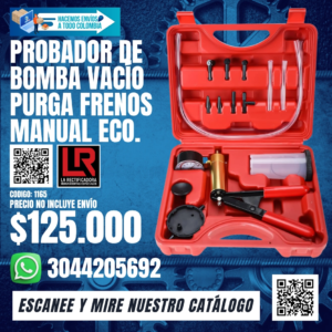 PROBADOR DE BOMBA VACÍO PURGA FRENOS MANUAL ECO