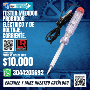 1330 TESTER MEDIDOR PROBADOR ELÉCTRICO Y DE VOLTAJE, CORRIENTE