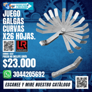 JUEGO GALGAS CURVAS X 26 HOJAS