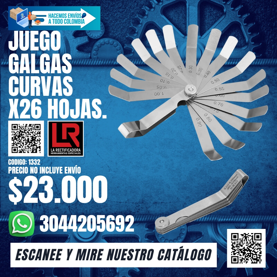 1332 JUEGO GALGAS CURVAS X 26 HOJAS