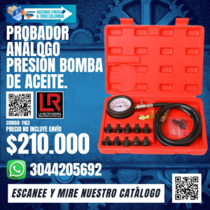1335 PROBADOR ANALÓGO PRESIÓN BOMBA DE GASOLINA COMPLE MOTOS Y CARROS
