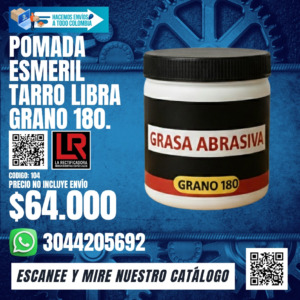 POMADA ESMERIL TARRO LIBRA GRANO 180.