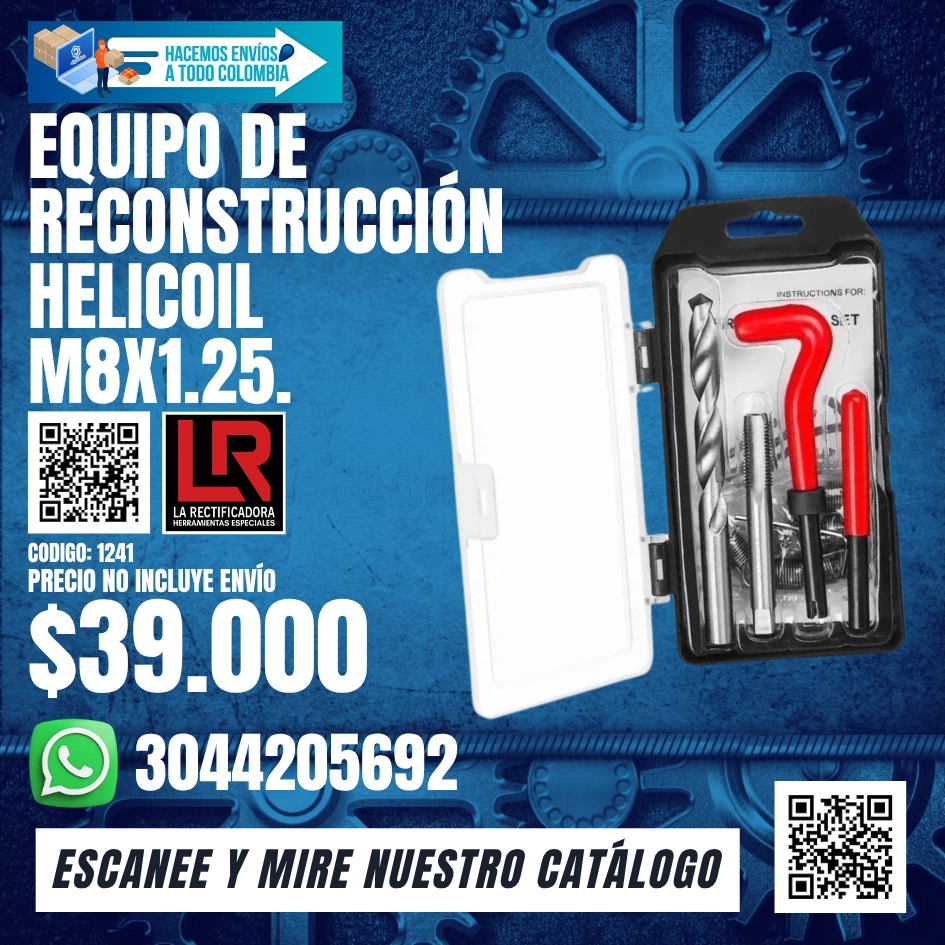 1241 EQUIPO DE RECONSTRUCCIÓN HELICOIL M8X1.25.