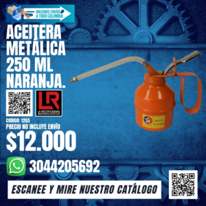 ACEITERA METÁLICA 250ML NARANJA