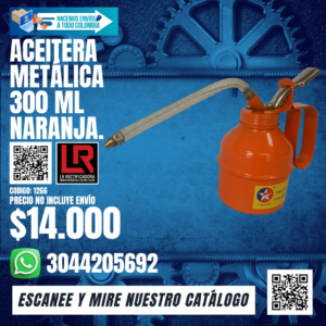 ACEITERA METÁLICA 300ml NARANJA