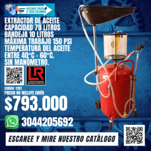 EXTRACTOR DE ACEITE CAPACIDAD 70 LITROS BANDEJA 10 LITROS