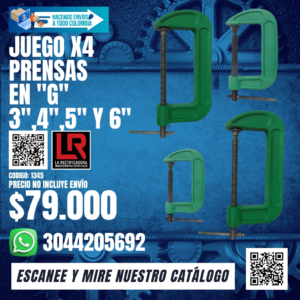 JUEGO X4 PRENSAS EN "G"3",4",5" Y 6"