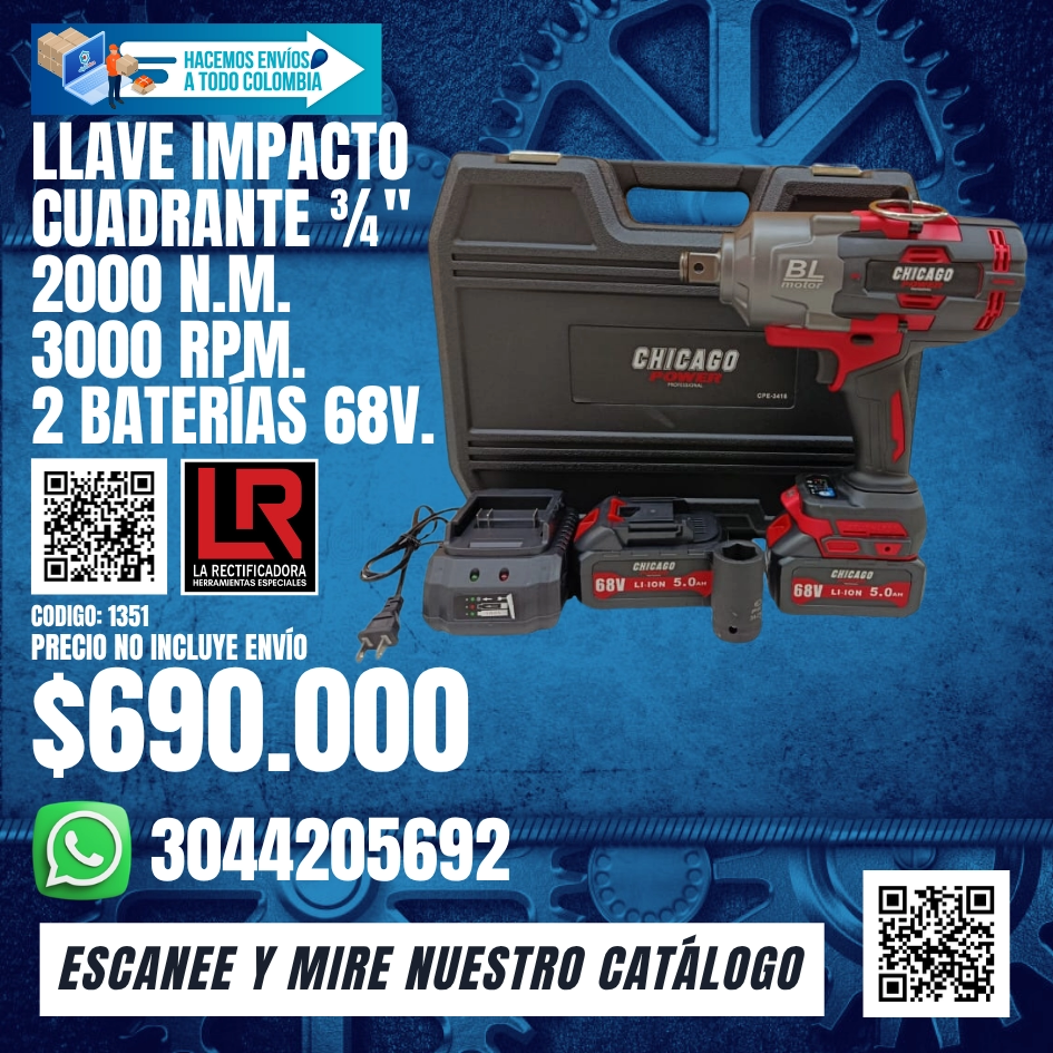 1351 LLAVE IMPACTO CUADRANTE