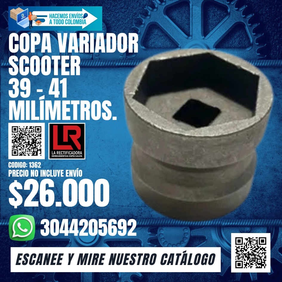 1362 COPA VARIADOR SCOOTER 39 – 41 MILÍMETROS.