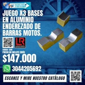 JUEGO X3 BASES EN ALUMINIO ENDEREZADO DE BARRAS MOTOS.