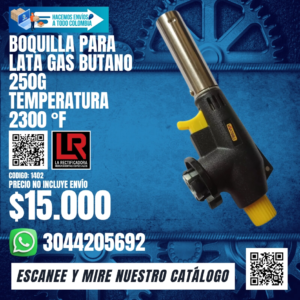 BOQUILLA PARA LATA GAS BUTANO 250G TEMPERATURA 2300 °F