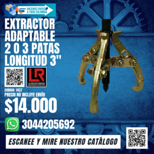 EXTRACTOR ADAPTABLE 2 O 3 PATAS LONGITUD 3"