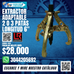 EXTRACTOR ADAPTABLE 2 O 3 PATAS LONGITUD 6"
