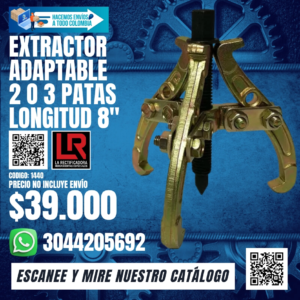 EXTRACTOR ADAPTABLE 2 O 3 PATAS LONGITUD 8"