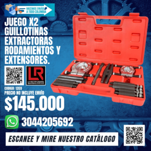 JUEGO X2 GUILLOTINAS EXTRACTORAS RODAMIENTOS Y EXTENSORES.