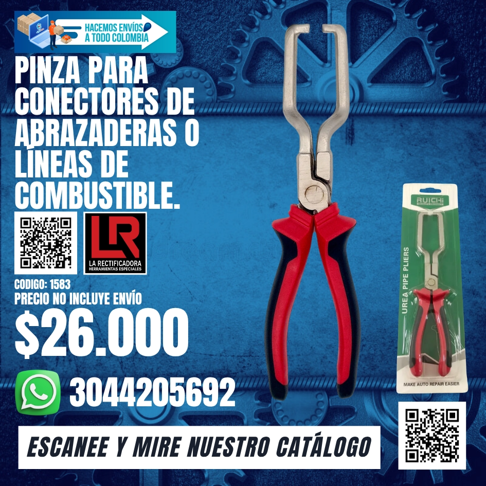 1583 PINZA PARA CONECTORES DE ABRAZADERAS O LÍNEAS DE COMBUSTIBLE.