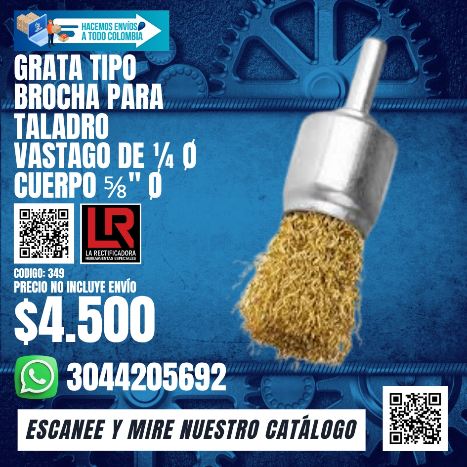 349 GRATA TIPO BROCHA PARA TALADRO VASTAGO
