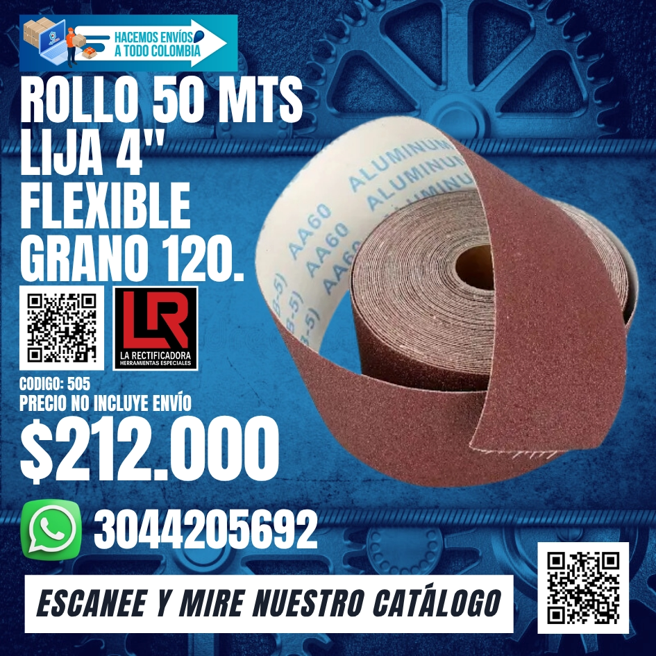 505 ROLLO 50 MTS LIJA 4 LEXIBLE GRANO 120