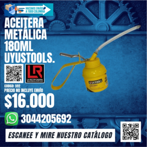 Aceitera Metálica 180ml UYUSTOOLS.