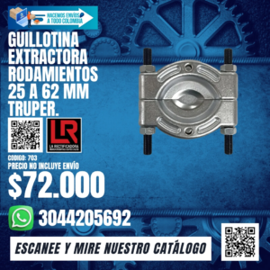 GUILLOTINA EXTRACTORA RODAMIENTOS 25 A 62 mm TRUPER.