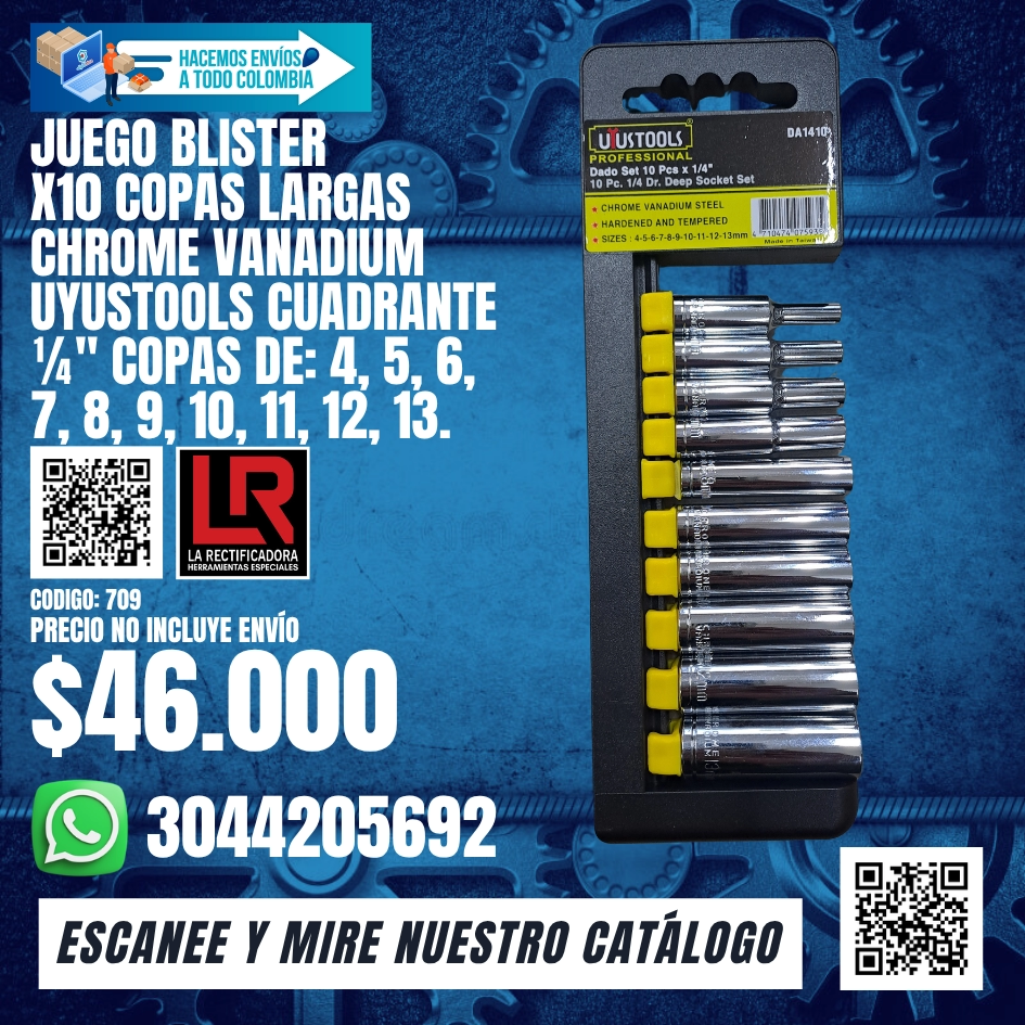 709 Juego X10 Copas Largas