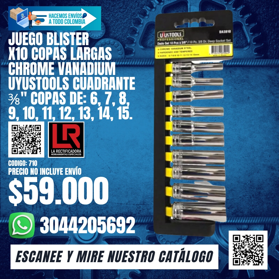 710 Juego X10 Copas Largas