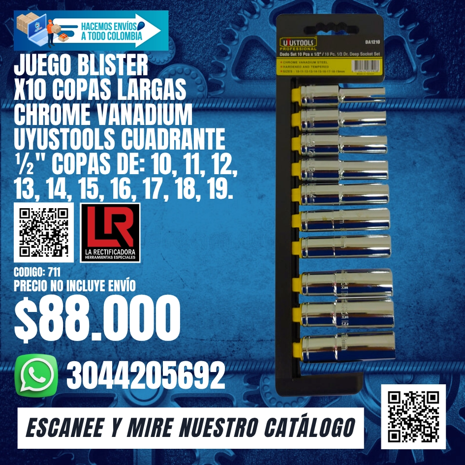 711 Juego X10 Copas Largas