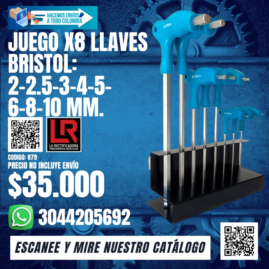 879 JUEGO X8 LLAVES BRISTOL