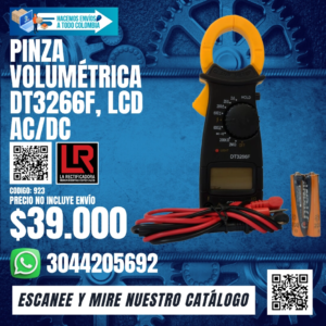 PINZA VOLUMÉTRICA DT3266F, LCD AC/DC