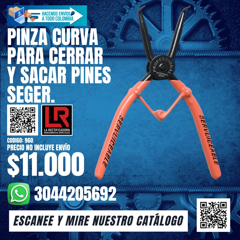 960 PINZA CURVA PARA CERRAR Y SACAR PINES SEGER.