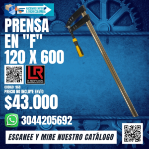PRENSA EN "F" 120 X 600