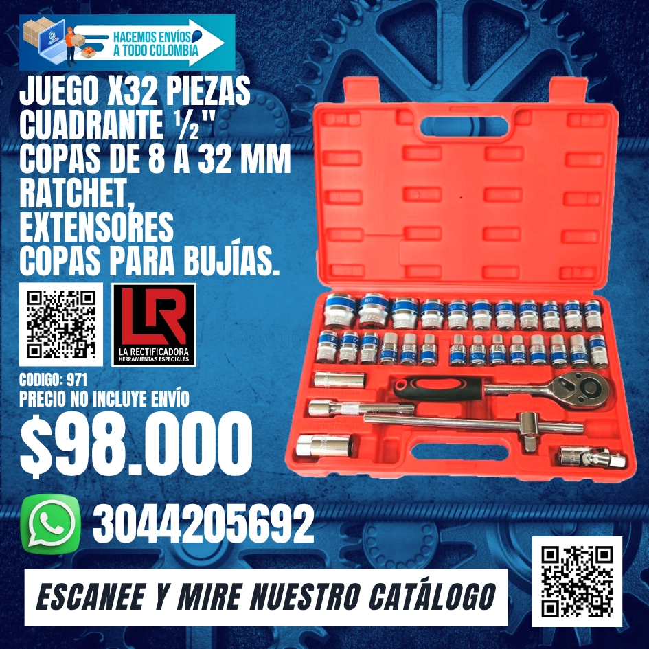 971 Juego de Copas 32 PCS Estuche Plástico Rojo