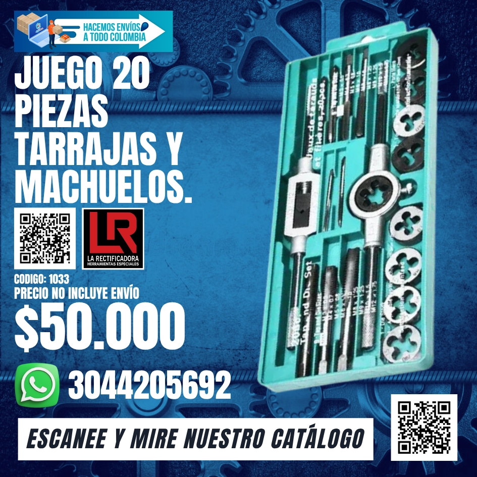 1033 Tarrajas Caja Verde X 20 PC JMT-20PCS