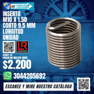 UNIDAD INSERTO LARGO HELICOIL M10 X 1.00
