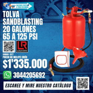 TOLVA SANDBLASTING 20 GALONES 65 A 125 PSI
