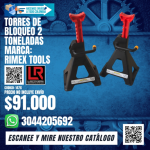 TORRES DE BLOQUEO 2 TONELADAS MARCA RIMEX TOOLS