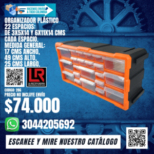 ORGANIZADOR PLÁSTICO 22 ESPACIOS