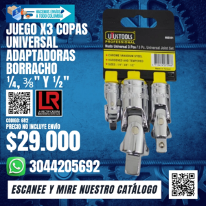 JUEGO X3 COPAS UNIVERSAL ADAPTADORAS BORRACHO