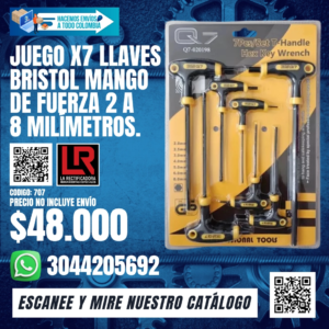 JUEGO X7 LLAVES BRISTOL DE FUERZA