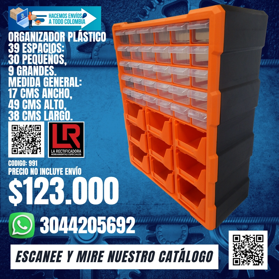 991 ORGANIZADOR PLÁSTICO 39 ESPACIOS