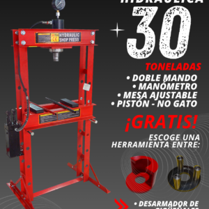 Prensa Hidráulica de 30 Toneladas con Doble Mando – Combo 1