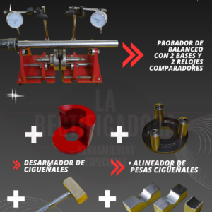 Kit de Balanceo y Alineación de Cigüeñales con Relojes Comparadores – Combo 15