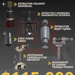 Kit Juego Extractores y Despinadores para Moto 6 Piezas – Combo 17