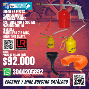 Kit de Limpieza y Lubricación para Taller 6 Piezas con Petrolizadora - Combo 21