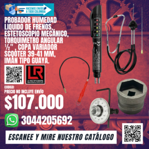 Kit de Diagnóstico Mecánico con Probador de Líquido de Frenos y Torquímetro - Combo 24