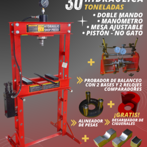 Prensa Hidráulica 30 Toneladas Completa con Bases de Aluminio – Combo 4