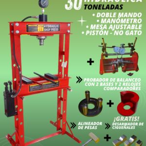 Prensa Hidráulica 30 Toneladas Kit Maestro con Martillo de Bronce – Combo 5